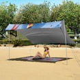 thumbnail image 6 of Portable Beach Tent Sun Shelter With Ground Pegs Water And Wind Resistant Sun Shade Canopy Angle Adjustable Music-themed, 6 of 7