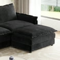 thumbnail image 3 of Newest L-Shaped Cloud Couch in Corduroy, Expandable to U-Shape for Versatile Living Space,Black, 3 of 8