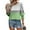B_ Green, variant on Olyvenn Womens 3/4 Puff Sleeve Top Summer Gradient Shirts Cute Dressy Beach Tees Summer Outfits Blouse with Smocked Cuffs Army Green L