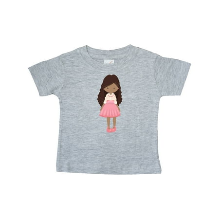 

Inktastic African American Girl Fashion Girl Pink Pearls Gift Baby Girl T-Shirt