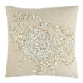 thumbnail image 3 of SAFAVIEH Pendi 20" x 20" Beaded Crab Plush Pillow, Beige/White, 3 of 4