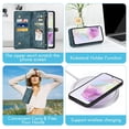 thumbnail image 4 of Asuwish Phone Case for Samsung Galaxy A35 5G Zipper Wallet Detachable Cell Cover with Tempered Glass Screen Protector Crossbody Lanyard Strap Flip Card Holder Slot A 35 35A A355G Women Men Girls Blue, 4 of 7