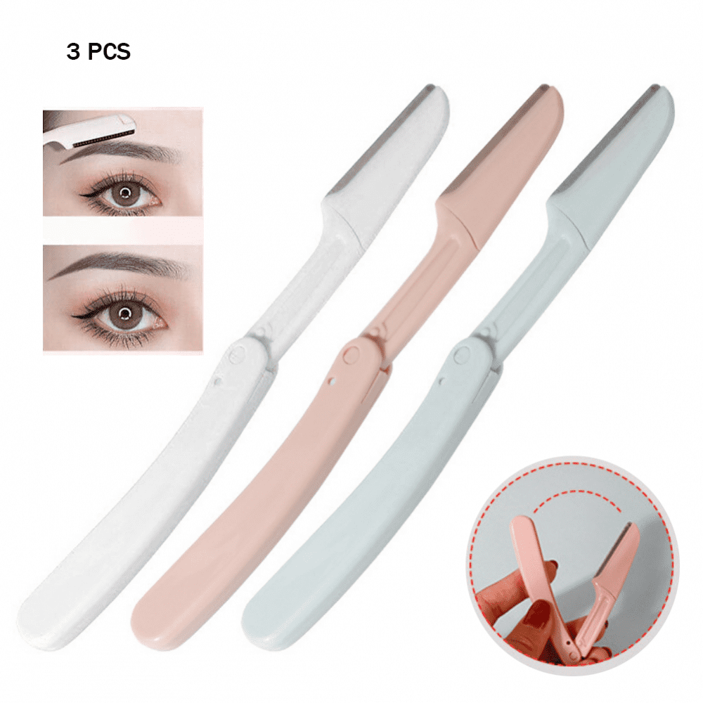 Magazine 3PCS Foldable Hair Removal Eyebrow Trimmer Face Razor Female Eyebrow Razor
