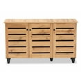 thumbnail image 4 of Baxton Studio Gisela Modern and Contemporary Oak Brown Finished Wood 3-Door Shoe Storage Cabinet, 4 of 10