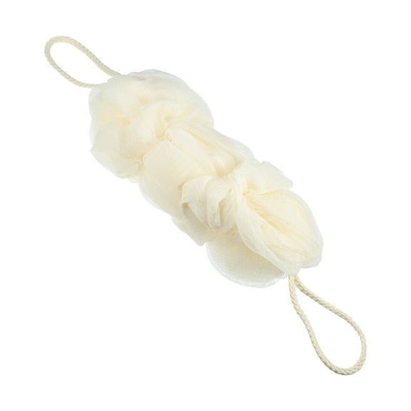 Unique Bargains 1 Pc Bath Shower Loofah Sponge Body Puffs for Bathroom Shower 11.42"x4.72"x2.36" Beige