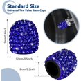 thumbnail image 4 of ORUYROP Valve Stem Caps, 4 Pack Handmade Crystal Rhinestone Universal Car Tire Valve Caps Chrome, Attractive Dustproof Bling Car Accessories (Dark Blue), 4 of 7
