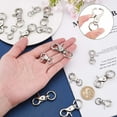 thumbnail image 3 of 16 piezas, 2 tamaños, broches de langosta metálicos, cordones giratorios, ganchos de presión, correa para llaveros, anillos para llaves, manualidades, bolsos, colgantes, accesorios de joyería, platino, 3 of 9