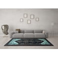thumbnail image 3 of Ahgly Company Indoor Square Persian Light Blue Traditional Area Rugs, 5' Square, 3 of 4