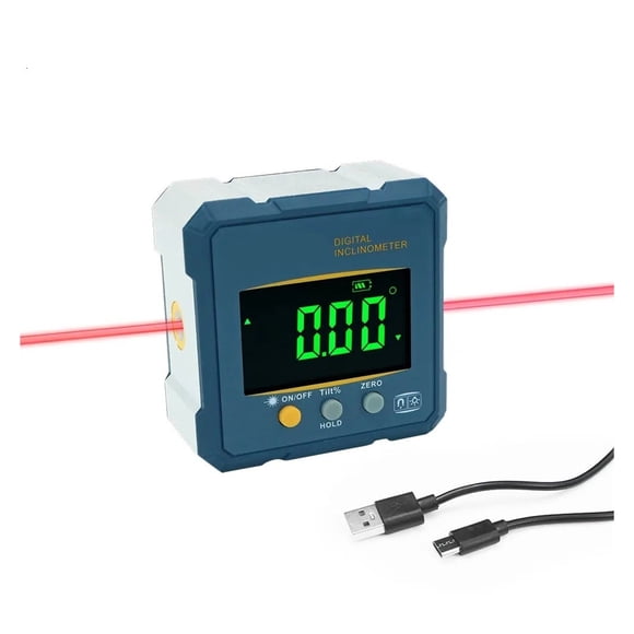 Digital Angle Finder Protractor, 2 In 1 Digital Level Angle Gauge Chargeable Digital ,Water-Proof & Dust Resistant