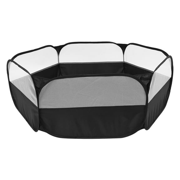 TOYMYTOY Foldable Nylon Pet Playpen Black Indoor Fence for Small Animals Sturdy and Easy to Carry