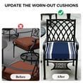 thumbnail image 5 of Outdoor Patio Cushion Covers 2 Pack Navy Blue Striped Patio Chair Cushion Covers with Ties and Zipper Classic Farmhouse Stripes Waterproof Outdoor Seat Cushion Covers for Patio Furniture 22"x20", 5 of 9