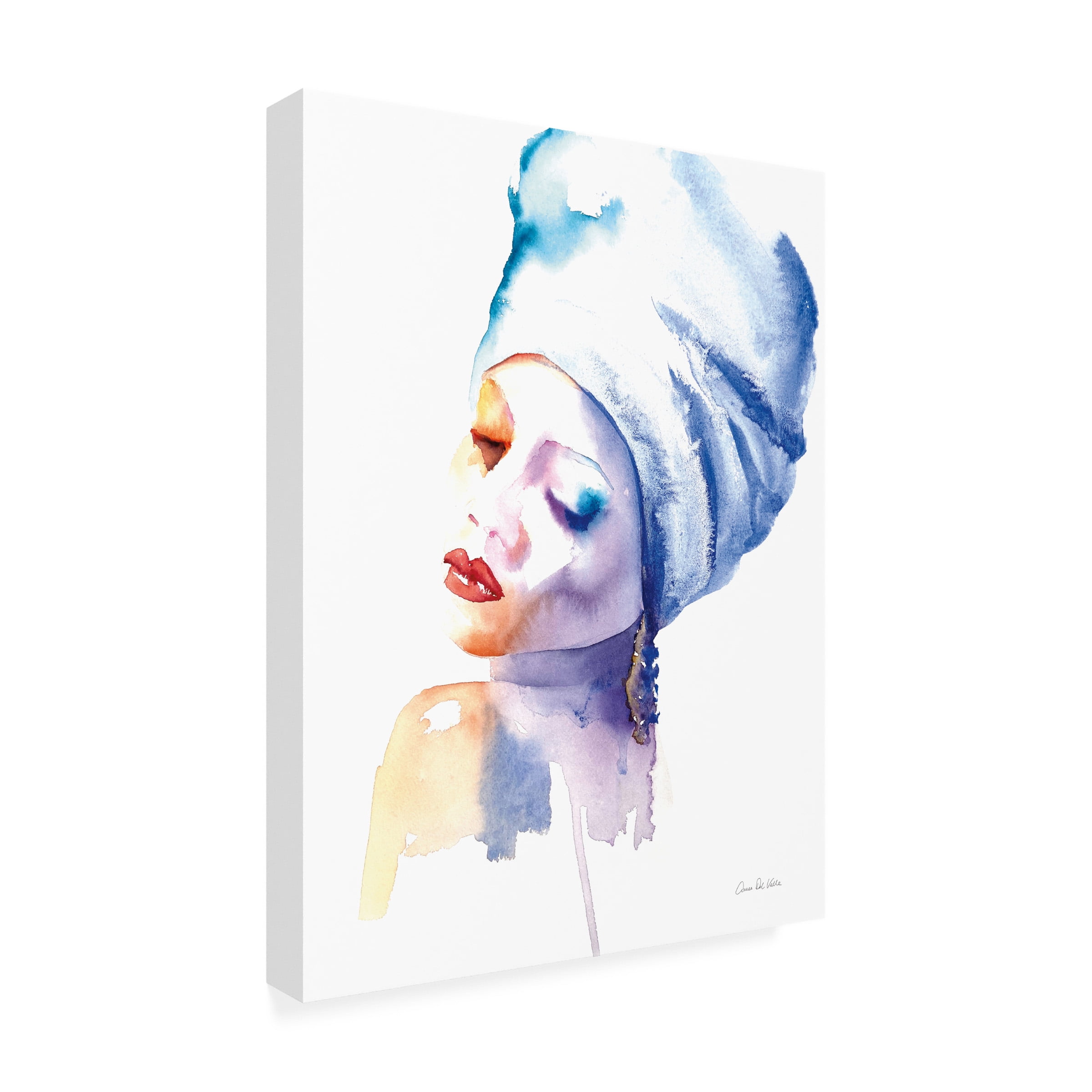 Aimee Del Valle 'Woman in Blue' Canvas Art