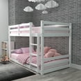 thumbnail image 5 of HH2 Home Essentials Campbell Wood Twin Over Twin Floor Bunk Bed, White, 5 of 13