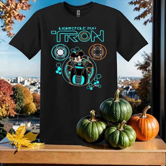 T-Shirt Graphique Disney Mickey Mouse Tron Legacy Light Cycle Toutes Tailles P-5TG