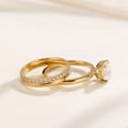 thumbnail image 3 of vylahjewellery 10K Yellow Gold Vermeil Matching Wedding Band, Oval Cut Moissanite Engagement Ring and Wedding Ring Set, Bridal Ring for Her, 3 of 10