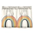 thumbnail image 7 of Yayeee Kitchen Curtains Tier Pair Light Filtering 27"x24" Rod Pocket Short Cafe Window Panel, White Cat Rainbow, 7 of 7