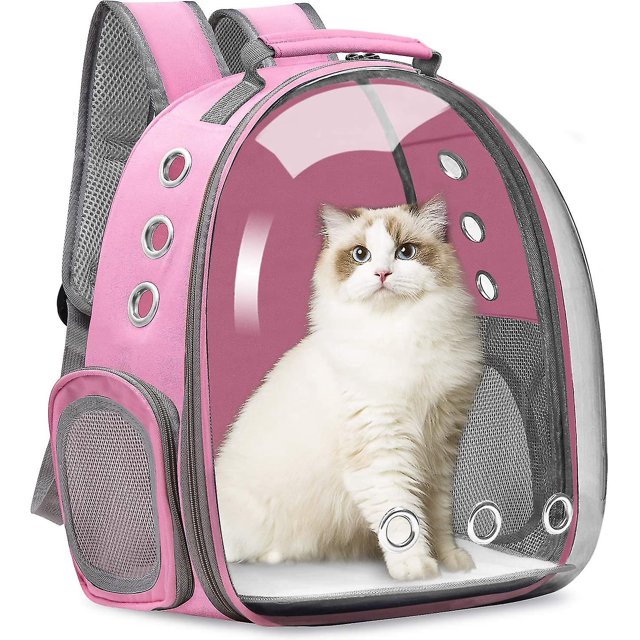 Mochila transportadora para gatos, mochila transportadora para mascotas, paquete frontal para gatos pequeños, medianos, cachorros, mochila transportadora para perros, bolsa, cáps
