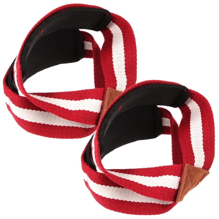 Phenofice Professional Gym Strap 1 Pair Red Cotton Webbing Wrist Protection