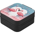 thumbnail image 3 of FREEAMG Pink Flamingo Jewelry Box for Teens Girls Women Birthday Christmas Gift, Portable PU Leather Jewelry Storage Box Mini Travel Jewelry Case for Necklace, Earrings, Rings, Bracelet, 3 of 7