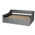 thumbnail image 2 of Baxton Studio Raphael Grey Velvet Upholstered Queen Size Daybed with Trundle, 2 of 10