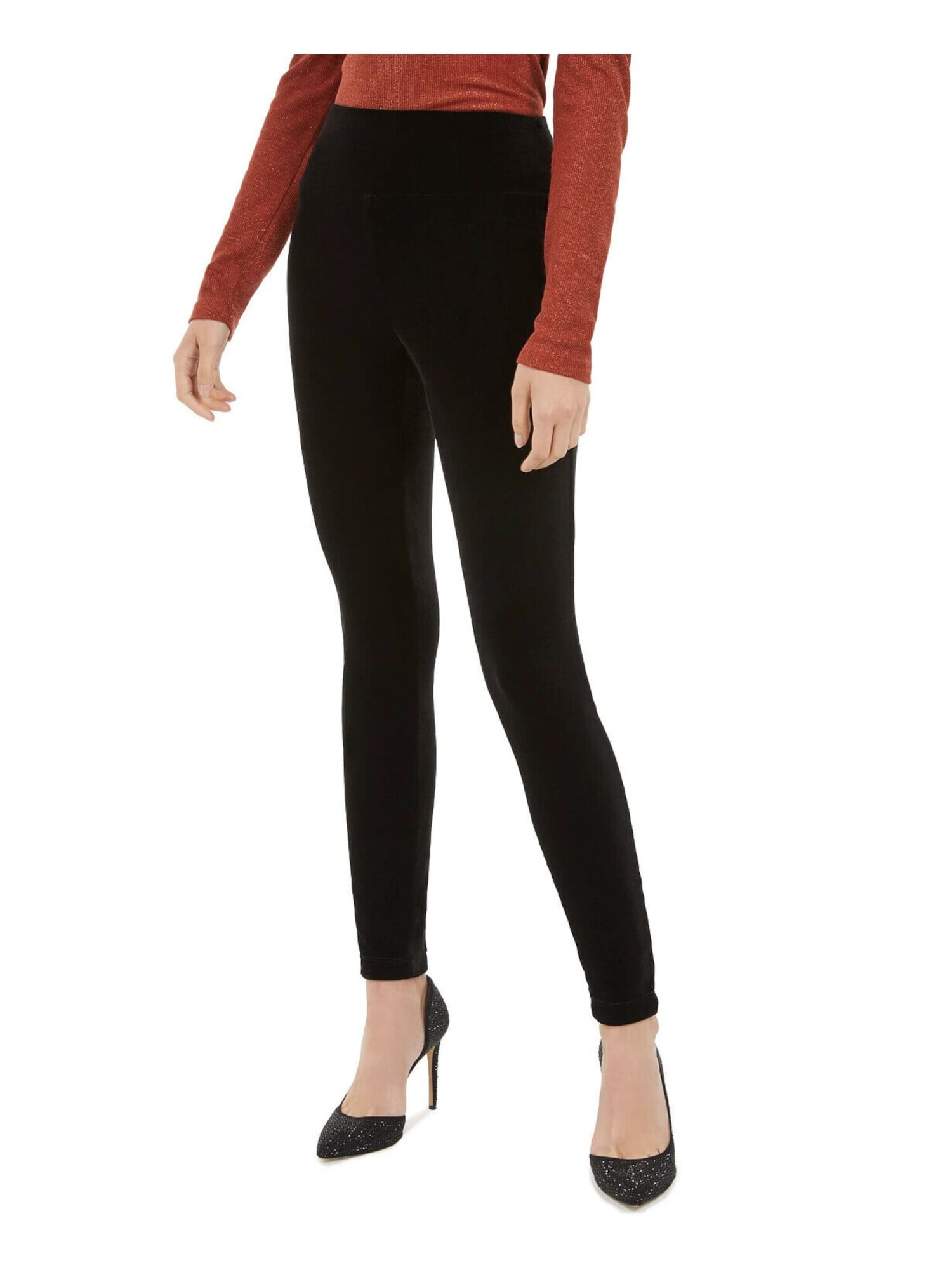 INC Womens Black Velvet Pull-on Skinny 