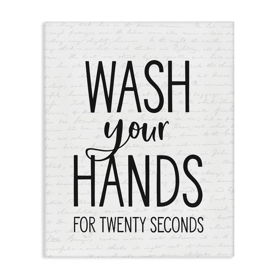 Stupell Industries Cottage Wash Hands for Twenty Seconds Canvas Art, 24 x 30, by Lettered and Lined