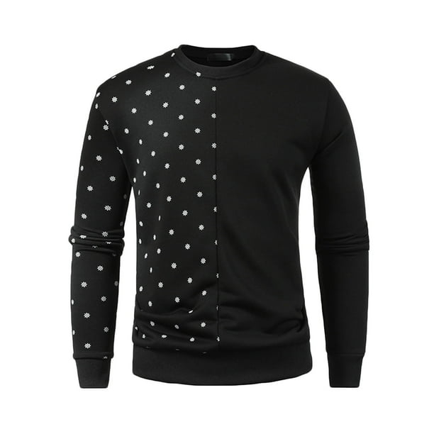 Hombres Casual Pullover Pullover Manga Larga Impreso Cuello Redondo Deportes Sudadera Top Pompotops oipoqjl34779