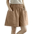 thumbnail image 2 of ClodeEU Women's Straight Leg Cargo Shorts with Pockets ,Loose Fit Casual Summer Shorts Khaki,Womens Plus S, 2 of 7