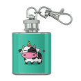 thumbnail image 1 of Cute Kawaii Unicorn Cow Stainless Steel 1oz Mini Flask Key Chain, 1 of 3