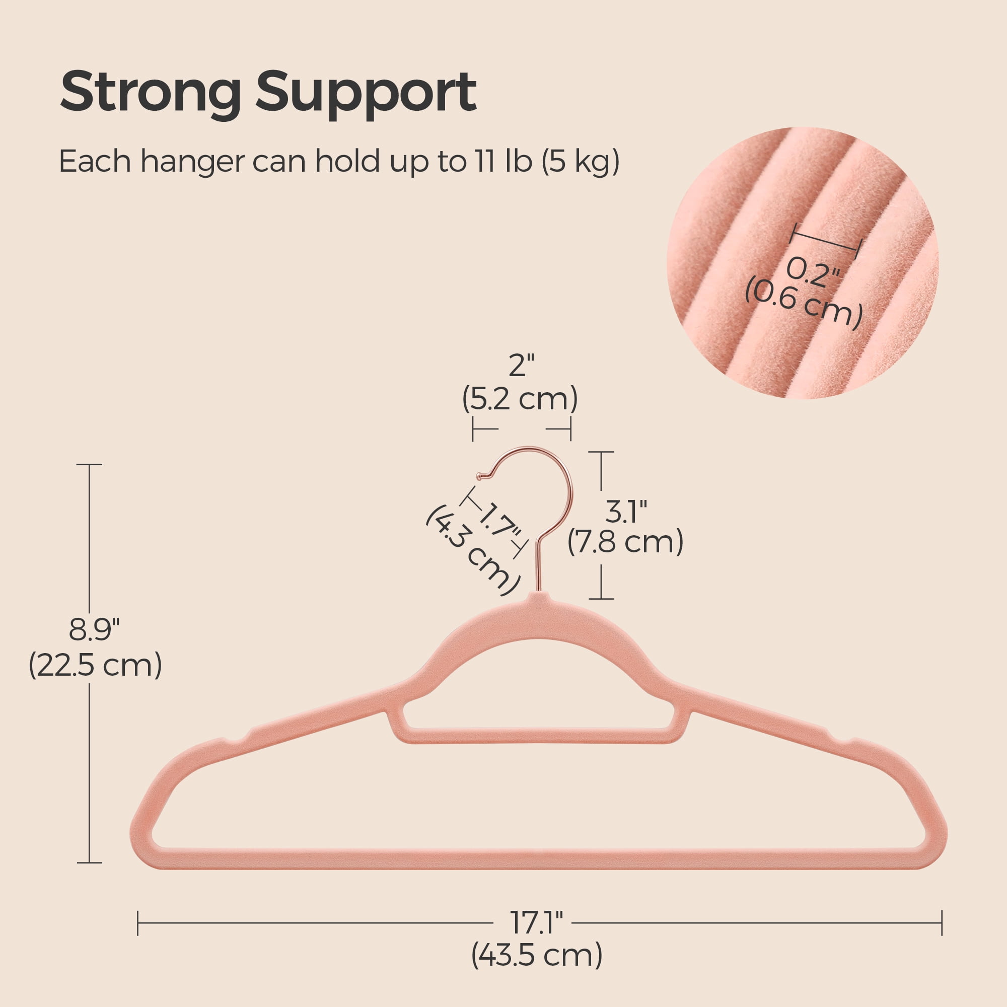 50 Pack Velvet Hangers Coat Hanger with Swivel Hook Non-Slip for Coat Shirt Dress Pants Light Pink