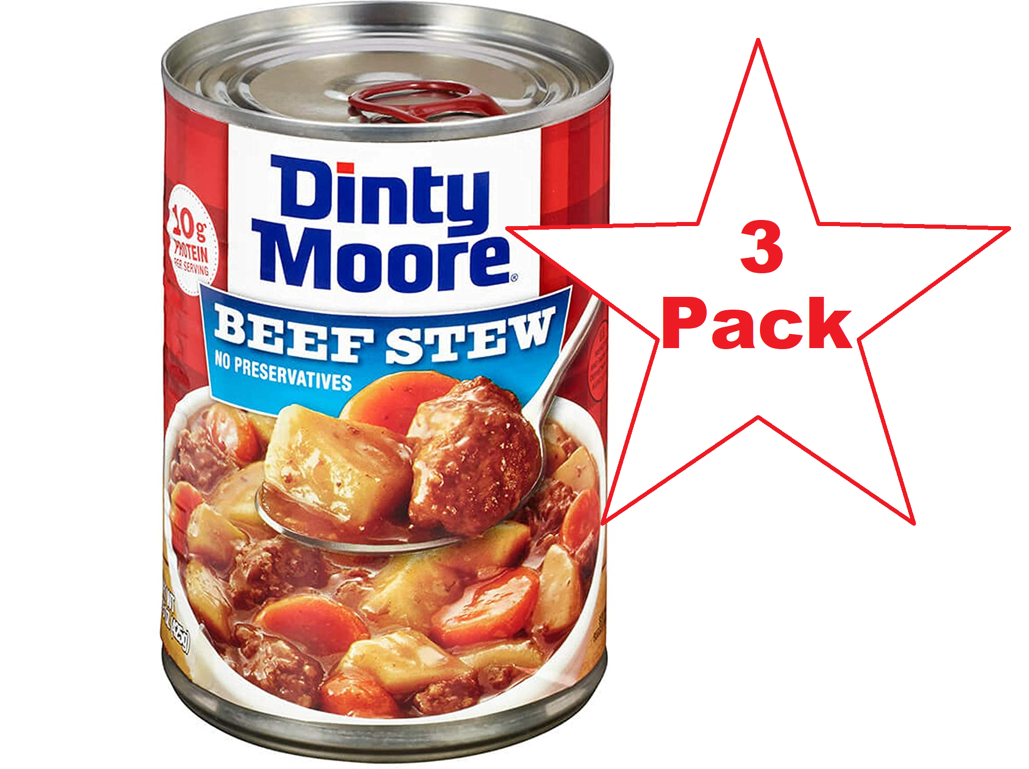 Dinty Moore Beef Stew, Fresh Cut Carrots and Potatoes in a Rich Gravy with Large Chunks of Real Beef 15oz, 3 Pack