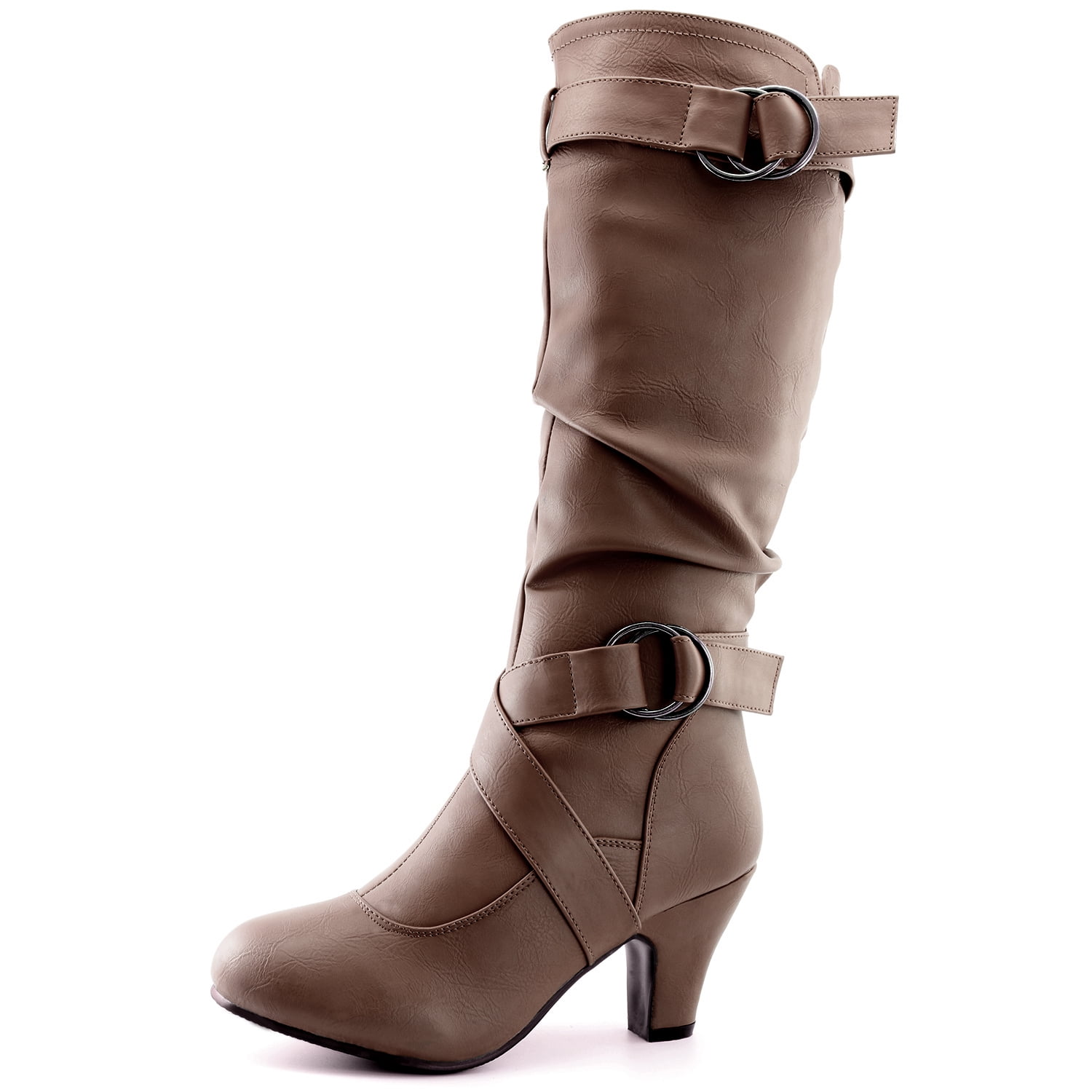 slouch mid heel boots