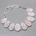 thumbnail image 2 of Rose Quartz Oval Shape Gemstone Necklace Adjustable Chain Jewelry 18" PT 3377, 2 of 2