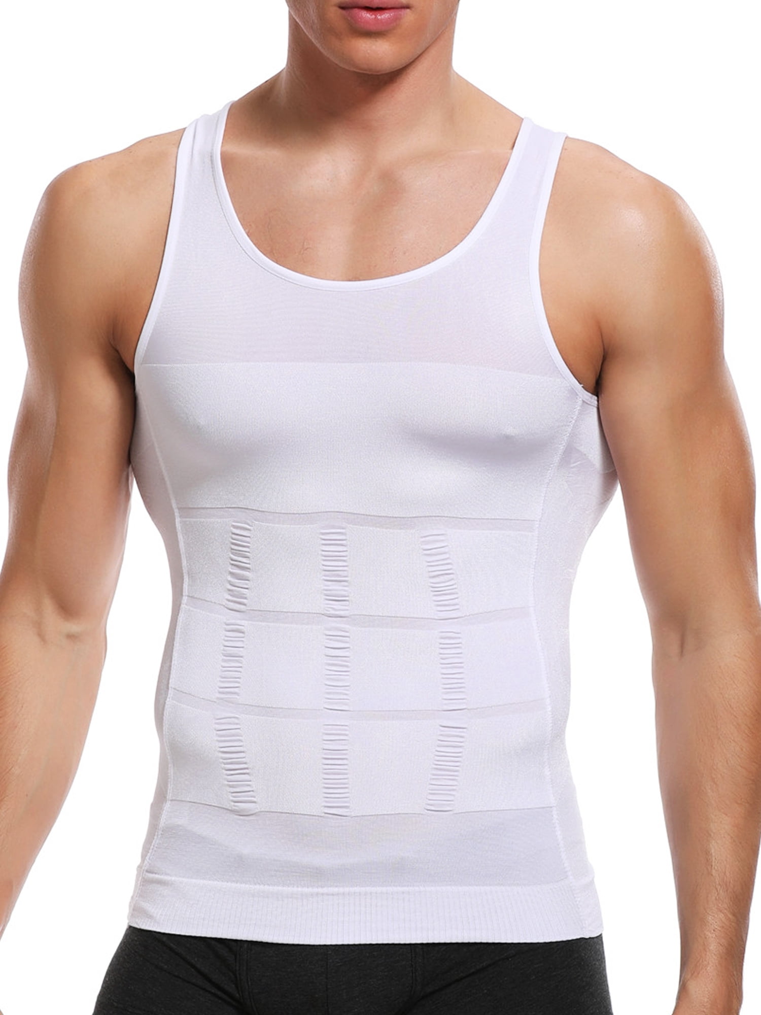 Men's Gynecomastia Tank Stomach Belly Compression Undershirt Vest for Man Boobs 
