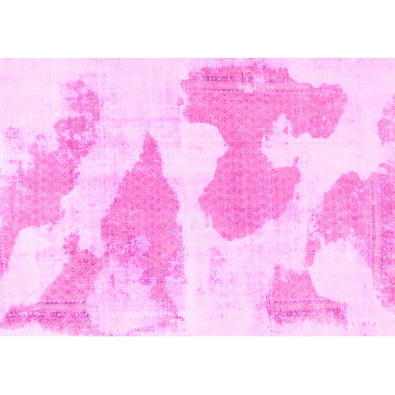 Ahgly Company Indoor Rectangle Abstract Pink Modern Area Rugs, 8' x 12'