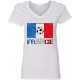 thumbnail image 3 of Inktastic French Soccer Women's V-Neck T-Shirt, 3 of 5