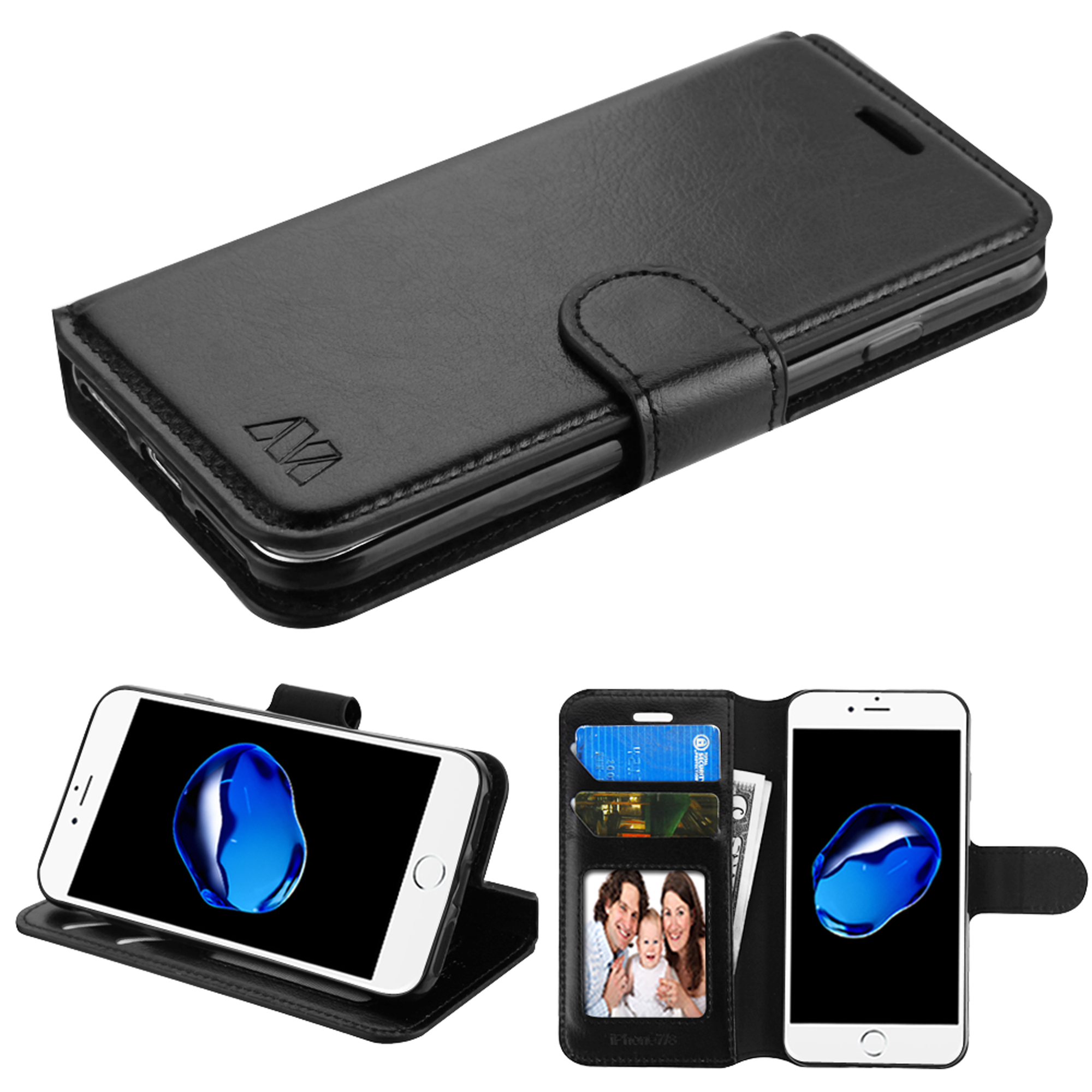 Apple iPhone 7 Case Wydan Leather Wallet Case Stand Credit Card Slot