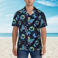 thumbnail image 4 of Lsque Blue Butterfly pattern Hawaiian Shirt for Men, Unisex Summer Beach Casual Short Sleeve Button Down Shirts-Medium, 4 of 9
