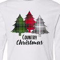 thumbnail image 4 of Inktastic Country Christmas Plaid Trees Long Sleeve Youth T-Shirt, 4 of 5