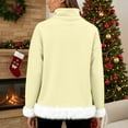 thumbnail image 4 of Chandails d'Automne et d'Hiver Grande Taille pour Femmes, Mode Féminine Décontractée, Col Roulé Imprimé, Haut à Manches Longues, Chandail, Chandails à Capuchon Amusants, Beige, TTTG, 4 of 5
