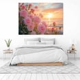 thumbnail image 3 of Mudket Sunset Beach Pink Rose Canvas Wall Art, Framed Floral Print, Ready to Hang Wall Decor for Bedroom Living Room Office, Romantic Flower Artwork - 12"L x 8"W, 3 of 10