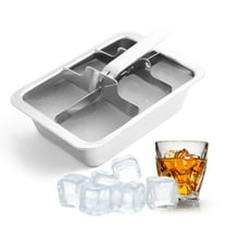 Vintage Stainless Steel Ice Cube Tray, 6 cube large cube ice tray, Levers Remove Cubes for Making Large Cubes Kitchen & Bar, Dishwasher Safe - Send Goods From Local Warehous
