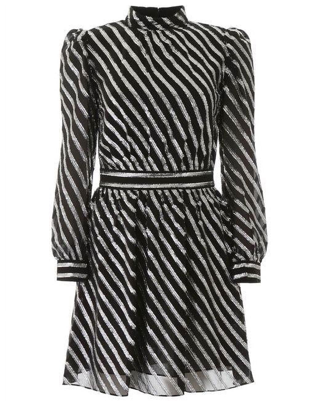 Michael kors black top and white striped dress