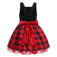 thumbnail image 4 of IBTOM CASTLE Kids Baby Girls Christmas Party Dress Women Xmas Red Plaid Tutu Dress with Hooded Cloak Cape Family Matching Fancy Dress up Costume 4-5 Years Red Dress + Cape, 4 of 8