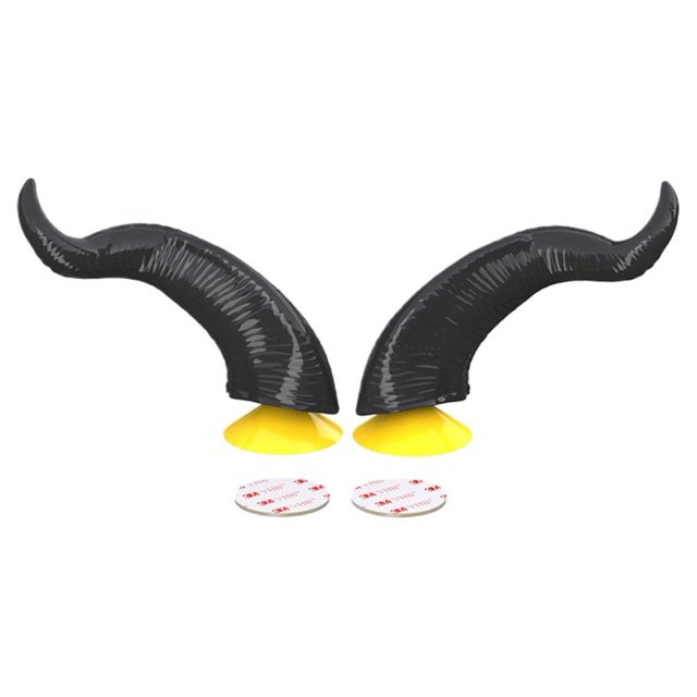 Conjunto de accesorios cibernéticos para casco de motocicleta: paneles de circuito iluminados, material ABS, diseño de cuernos de diablo, ajuste universal para todos los cascos, negro/amarillo/azul/ro