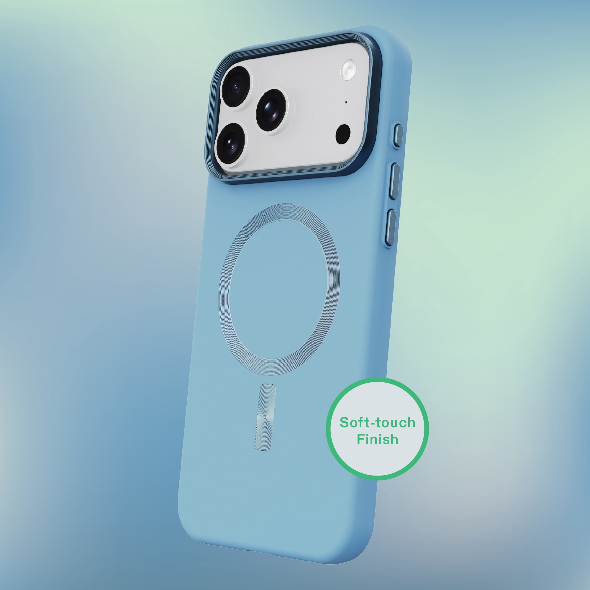 onn Soft Touch Phone Case for iPhone 18 Pro Max / 17 Pro Max, MagSafe Compatible - Blue