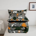 thumbnail image 5 of Catabedysis Night Camping Full Size Comforter Sets,Cute Moon Stars Bedding Comforter Set For Boys,Grey,Black Reversible,3 Pieces,1 Comforter and 2 Pillowcases, 5 of 7