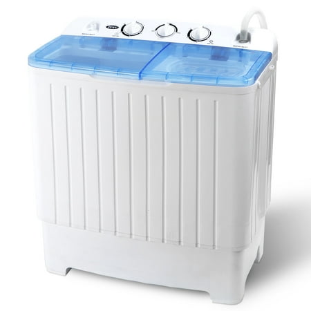 Zeny Portable Compact Mini Twin Tub Washing Machine - Large Capacity Built-in Gravity Dryer Separate Washer(Dual,