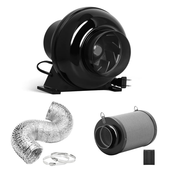Kit de ventilación iPower de 4 pulgadas y 195 CFM con filtro de carbono