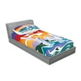 thumbnail image 2 of Ambesonne Animal Fitted Sheet & Pillow Sham Set, Happy Swan Couple Love, Twin, Multicolor, 2 of 2